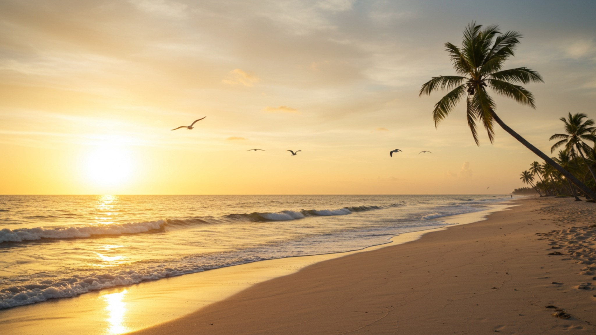 Sunset Shores scenic wallpaper – LH Lifestyle